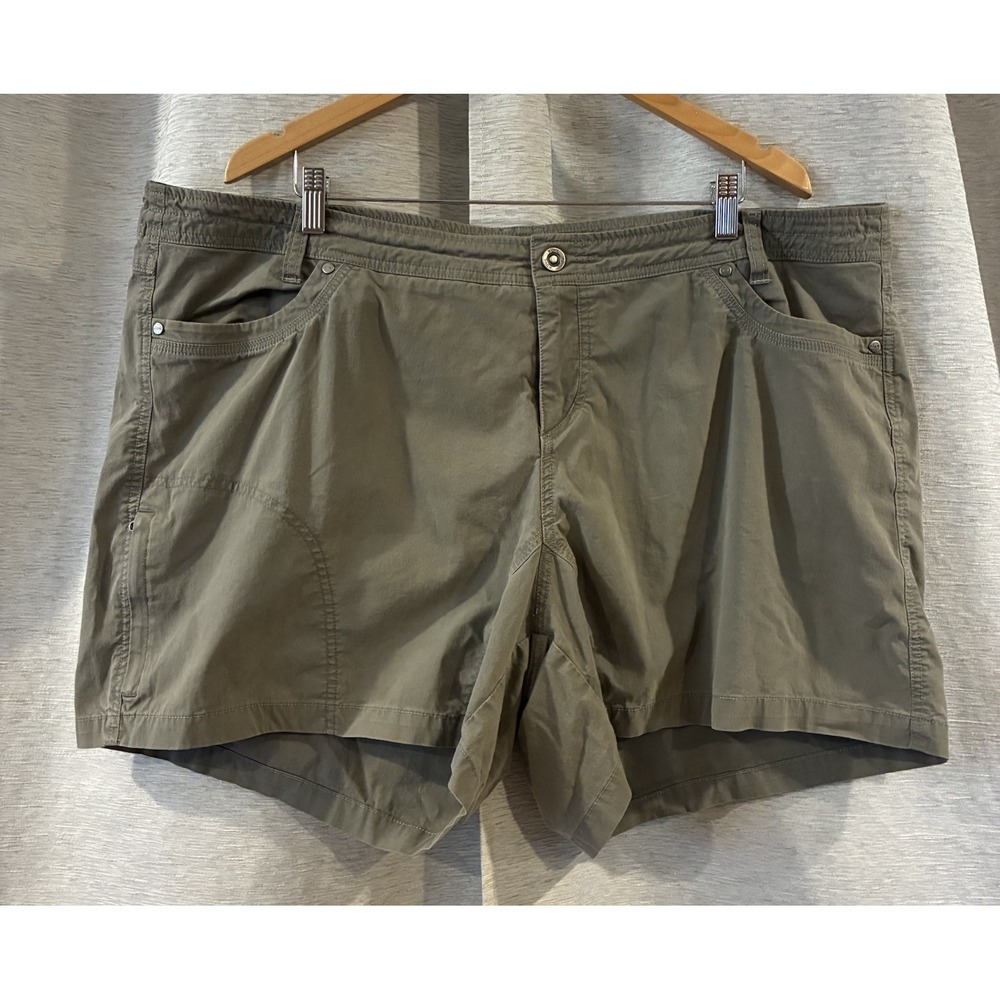 Kuhl Shorts Womens Sz 22W Lightweight Outdoors Stretch Casual Hiking Olive Green